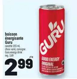 Metro BOISSON ÉNERGISANTE GURU | GURU ENERGY DRINK offer