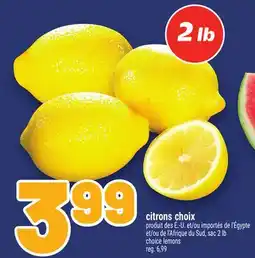 Metro CITRONS CHOIX | CHOICE LEMONS offer
