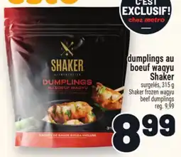 Metro DUMPLINGS AU BOEUF WAGYU SHAKER | SHAKER FROZEN WAGYU BEEF DUMPLINGS offer