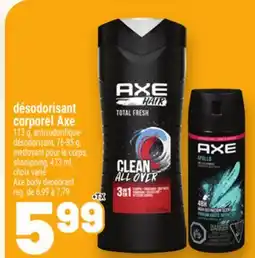 Metro DÉSODORISANT CORPOREL AXE | AXE BODY DEODORANT offer