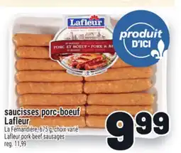 Metro SAUCISSES PORC-BOEUF LAFLEUR | LAFLEUR PORK-BEEF SAUSAGES offer
