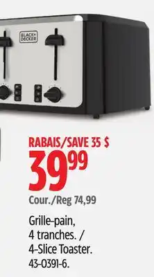 Canadian Tire Black & Decker 4-Slice Toaster offer