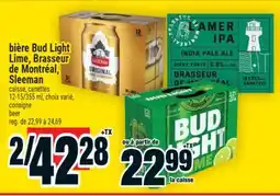 Super C Bière Bud Light Lime, Brasseur de Montréal, Sleeman | beer offer