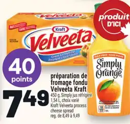 Metro PRÉPARATION DE FROMAGE FONDU VELVEETA KRAFT | KRAFT VELVEETA PROCESS CHEESE SPREAD offer