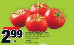 Super C tomates rouges de serre | hothouse red tomatoes offer