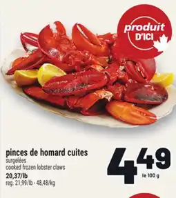 Metro PINCES DE HOMARD CUITES | COOKED FROZEN LOBSTER CLAWS offer