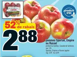Super C pommes Spartan, Empire ou Russet | Spartan, Empire or Russet apples offer