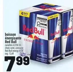 Metro BOISSON ÉNERGISANTE RED BULL | RED BULL ENERGY DRINK offer