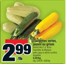 Super C courgettes vertes, jaunes ou grises | green, grey or yellow zucchini squashes offer