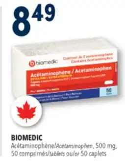 Familiprix Biomedic extra strength acetaminophen caplets for adults 50 un offer