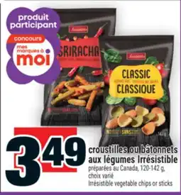 Super C croustilles ou bâtonnets aux légumes Irrésistible | Irrésistible vegetable chips or sticks offer