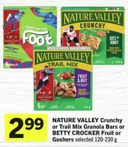 IGA Nature valley crunchy or trail mix granola bars or betty crocker fruit or gushers offer