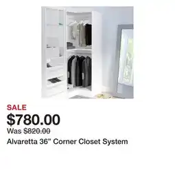 Wayfair Alvaretta 36 Corner Closet System offer