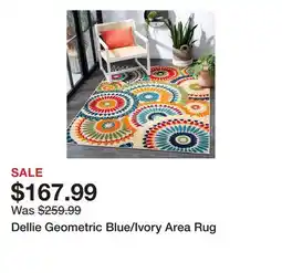 Wayfair Dellie Geometric Blue/Ivory Area Rug offer