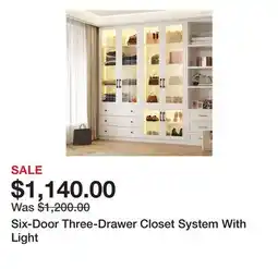 Wayfair Six-Door Three-Drawer Closet System With Light offer