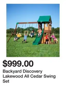 Wayfair Backyard Discovery Lakewood All Cedar Swing Set offer