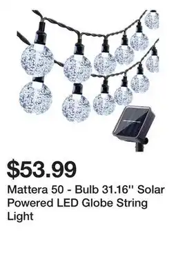Wayfair Mattera 50 - Bulb 31.16'' Solar Powered LED Globe String Light offer