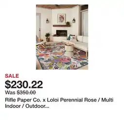 Wayfair Rifle Paper Co. x Loloi Perennial Rose / Multi Indoor / Outdoor Area Rug offer