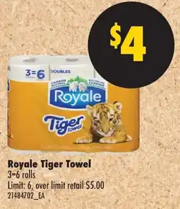 No Frills Royale Tiger Towel offer