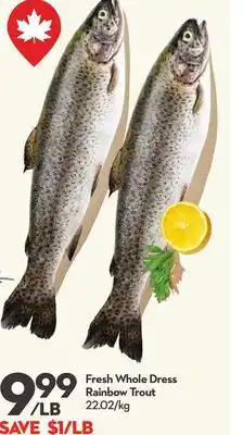 Longo's Fresh Whole Dress Rainbow Trout offer