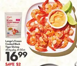 Longo's Frozen Cooked Black Tiger Shrimp offer