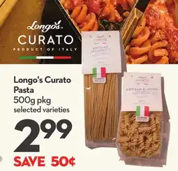 Longo's Curato Pasta offer