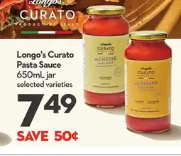 Longo's Longo's Curato Pasta Sauce offer