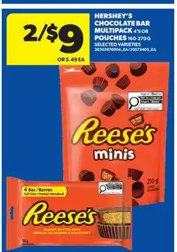 Real Canadian Superstore HERSHEY'S CHOCOLATE BAR MULTIPACK 4' S OR POUCHES offer