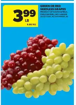 Real Canadian Superstore GREEN OR RED SEEDLESS GRAPES offer