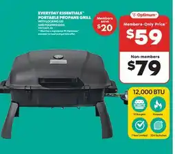 Real Canadian Superstore EVERYDAY ESSENTIALS PORTABLE PROPANE GRILL WITH LOCKING LID AND FOLDING LEGS offer