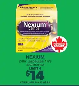 Real Canadian Superstore NEXIUM 24HR CAPSULES, 14'S offer