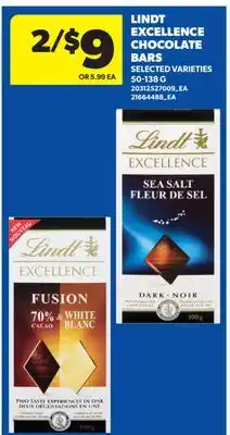 Real Canadian Superstore LINDT EXCELLENCE CHOCOLATE BARS offer