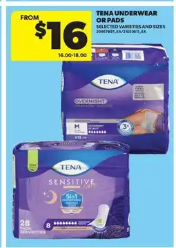 Real Canadian Superstore TENA UNDERWEAR OR PADS offer