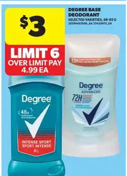 Real Canadian Superstore DEGREE BASE DEODORANT offer
