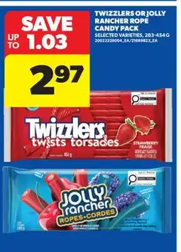 Real Canadian Superstore TWIZZLERS OR JOLLY RANCHER ROPE CANDY PACK offer