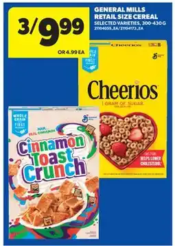 Real Canadian Superstore GENERAL MILLS RETAIL SIZE CEREAL offer