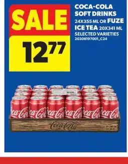 Real Canadian Superstore COCA-COLA SOFT DRINKS, 24X355 ML OR FUZE ICE TEA, 20X341 ML offer