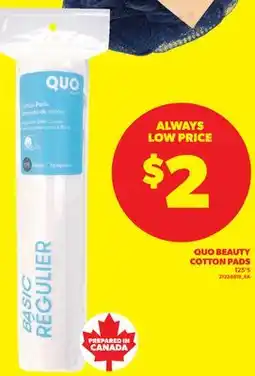 Real Canadian Superstore QUO BEAUTY COTTON PADS, 125'S offer
