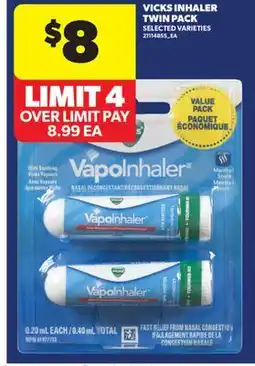 Real Canadian Superstore VICKS INHALER TWIN PACK offer