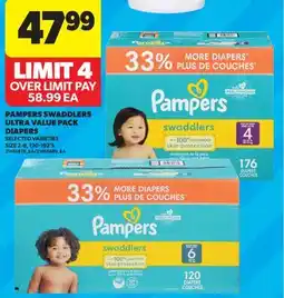 Real Canadian Superstore PAMPERS SWADDLERS ULTRA VALUE PACK DIAPERS, 120-192'S offer