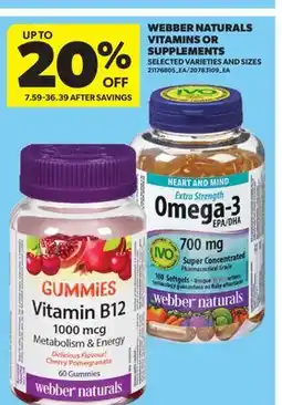 Real Canadian Superstore WEBBER NATURALS VITAMINS OR SUPPLEMENTS offer