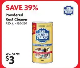 Home Hardware Powdered Rust Cleaner offer