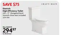 Home Hardware Dietrich High Efficiency Toilet offer