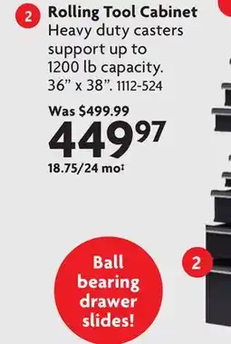 Home Hardware Rolling Tool Cabinet offer