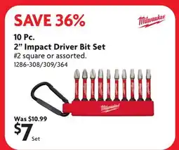 Home Hardware 10 Pc. 2 Impact Driver Bit Set offer