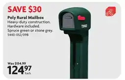 Home Hardware Poly Rural Mailbox offer