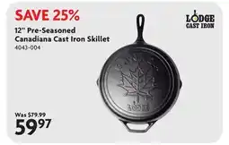 Home Hardware Lodge Cast Iron 12 Pre-Seasoned Canadiana Cast Iron Skillet offer