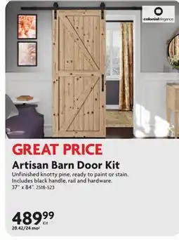 Home Hardware Artisan Barn Door Kit offer