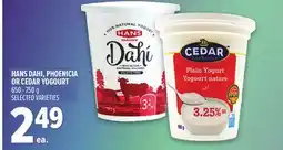 Metro HANS DAHI, PHOENICIA OR CEDAR YOGOURT offer