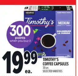 Metro TIMOTHY'S COFFEE CAPSULES offer